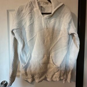 Hanna Andersson White Textured Zip-Up Sweater